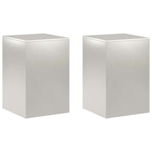 vidaXL Soporte de plantas 2 pcs Plateado 40 x 40 x 60 cm Acero