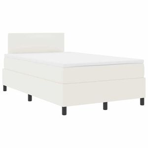 vidaXL Cama Box Spring LED Crema y 120 x 190 cm Tela de Pana