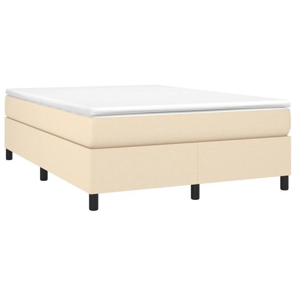 vidaXL Cama box spring con colch&oacute;n tela color crema 140x190 cm