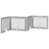 vidaXL Puerta para perros plegable con soportes 4 pcs Gris Sonoma