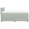 vidaXL Cama box spring con colch&oacute;n terciopelo gris claro 160x200 cm