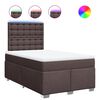 vidaXL Cama box spring con colch&oacute;n tela marr&oacute;n oscuro 120x190 cm