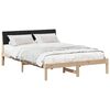 vidaXL Estructura de cama con cabecera Marrón y negro 135 x 190 cm