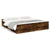 vidaXL Cama con cajones madera de ingenier&iacute;a roble ahumado 200x200 cm