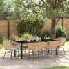 vidaXL Conjunto de Comedor de Jard&iacute;n con coj&iacute;n 7 pcs Marr&oacute;n