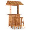 vidaXL Juego muebles de bar de jard&iacute;n 3 piezas madera maciza de acacia