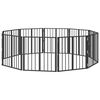 vidaXL Puerta para perros 10 pcs Negro 60 x 60 cm Acero Galvanizado