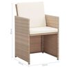 vidaXL Set comedor de jard&iacute;n 17 piezas y cojines rat&aacute;n sint&eacute;tico beige