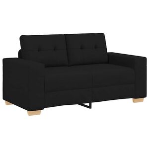 vidaXL Sof&aacute; Loveseat de tela negra de 160x77x82 cm
