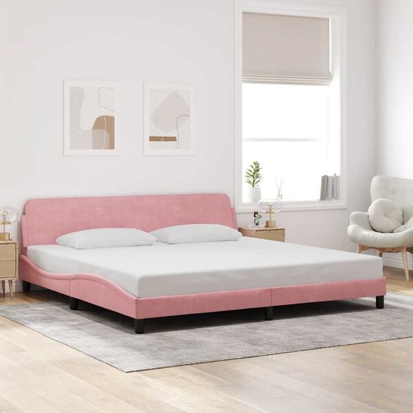 vidaXL Estructura de cama Dover terciopelo rosa 200x200 cm