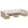 vidaXL Conjunto de sof&aacute;s de jard&iacute;n 11 uds. Beige y Crema