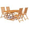 vidaXL Juego de comedor de jard&iacute;n 5 piezas madera maciza de acacia 150-200 cm