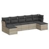 vidaXL Set de sof&aacute;s de jard&iacute;n 7 pzas con cojines rat&aacute;n PE gris claro