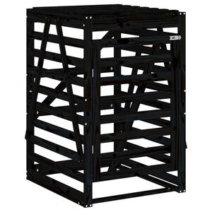 vidaXL Cobertizo para cubos de basura madera pino negro 84x90x128,5 cm