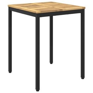 vidaXL Mesa de cena de jard&iacute;n Blanco y Negro 60 x 60,5 x 75 cm