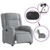 vidaXL Sill&oacute;n reclinable el&eacute;ctrico tela gris claro