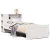 vidaXL Cama con estanter&iacute;a sin colch&oacute;n madera maciza blanca 75x190 cm