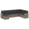 vidaXL Set de sof&aacute;s de jard&iacute;n 8 pzas y cojines rat&aacute;n sint&eacute;tico gris