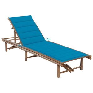 vidaXL Tumbona de jard&iacute;n con coj&iacute;n bamb&uacute;