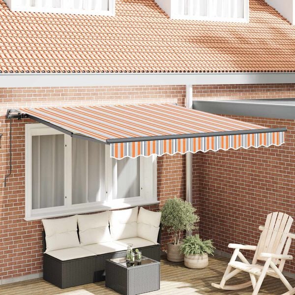 vidaXL Toldo Retr&aacute;ctil Multicolor 350 x 250 cm Poli&eacute;ster y Acero