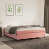 vidaXL Cama box spring con colch&oacute;n terciopelo rosa 160x200 cm