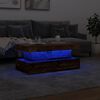 vidaXL Mesa de centro con luces LED madera envejecida 90x50x40 cm
