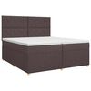 vidaXL Cama box spring con colch&oacute;n Marr&oacute;n Oscuro 200 x 200 cm Tela