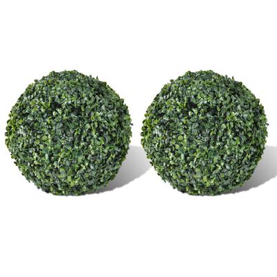 vidaXL Arbusto de bolas Boj artificial H27 cm 2 unidades