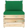 vidaXL Muebles de jard&iacute;n 10 piezas con cojines madera impregnada verde