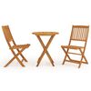 vidaXL Comedor de jard&iacute;n plegable 3 piezas madera maciza de acacia