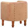 vidaXL Sill&oacute;n de cuero aut&eacute;ntico y madera maciza de mango marr&oacute;n