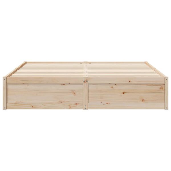 vidaXL Estructura de cama sin colch&oacute;n madera maciza de pino 200x200 cm