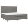 vidaXL Cama box spring colch&oacute;n y luces LED tela gris claro 200x200 cm