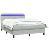vidaXL Cama box spring con colch&oacute;n y LED terciopelo gris claro 140x220 cm