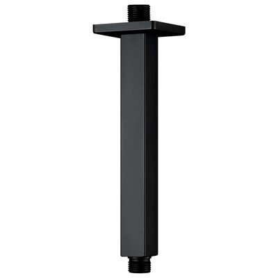 vidaXL Barra de soporte ducha cuadrada acero inox 201 negro 20 cm