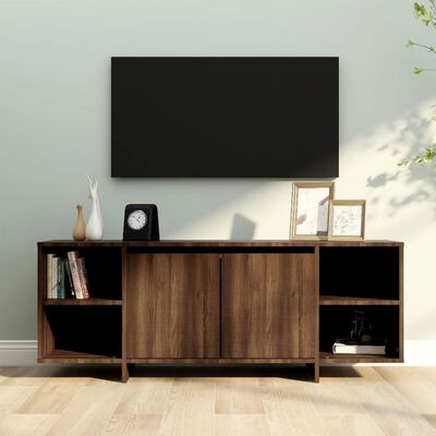 vidaXL Mueble de TV madera de ingeniería marrón roble 130x35x50 cm