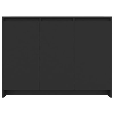 vidaXL Aparador de madera contrachapada negro 102x33x75 cm