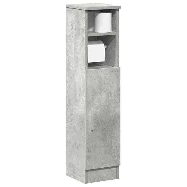 vidaXL Mueble de baño con portarrollos gris hormigón 20,5x22x90 cm