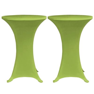 vidaXL Funda elástica para mesa 2 unidades 80 cm verde