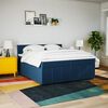 vidaXL Cama box spring con colch&oacute;n tela azul 200x200 cm