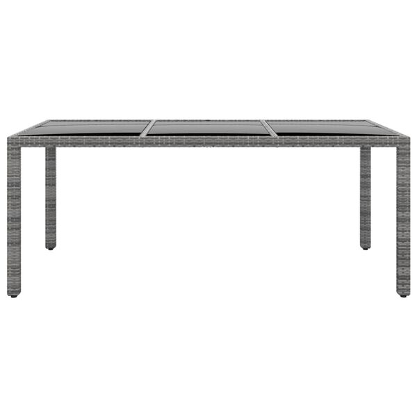 vidaXL Juego de comedor de jard&iacute;n 9 piezas rat&aacute;n sint&eacute;tico gris