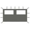 vidaXL Pared lateral de cenador con ventanas gris antracita 4x2 m
