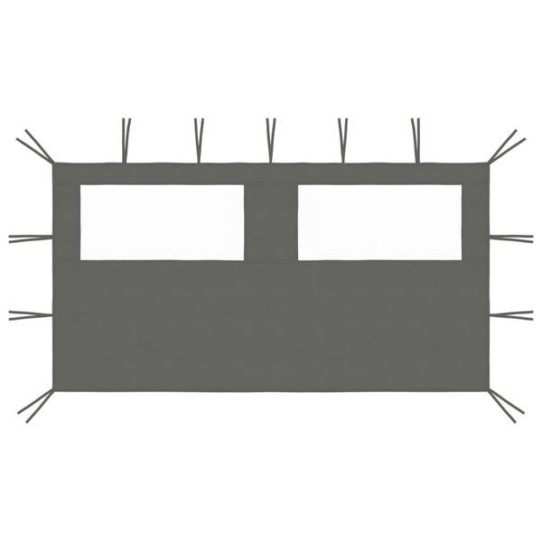 vidaXL Pared lateral de cenador con ventanas gris antracita 4x2 m