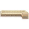 vidaXL Set de muebles de jard&iacute;n 7 pzs cojines madera pino marr&oacute;n miel