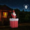 vidaXL Pap&aacute; Noel y chimenea inflables con movimiento y LED IP44 180cm