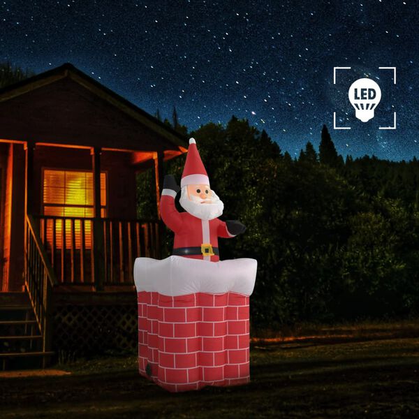vidaXL Pap&aacute; Noel y chimenea inflables con movimiento y LED IP44 180cm
