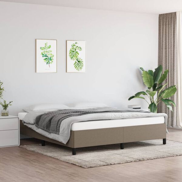 vidaXL Cama sin colch&oacute;n tela gris taupe 160x200 cm