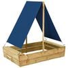 vidaXL Arenero con tejado de madera de pino impregnada 80x60x97,5 cm