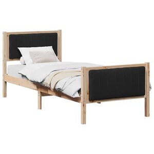 vidaXL Estructura de cama con cabecera Marr&oacute;n y negro 80 x 200 cm