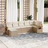 vidaXL Set sof&aacute;s de jard&iacute;n 7 piezas y cojines rat&aacute;n sint&eacute;tico beige